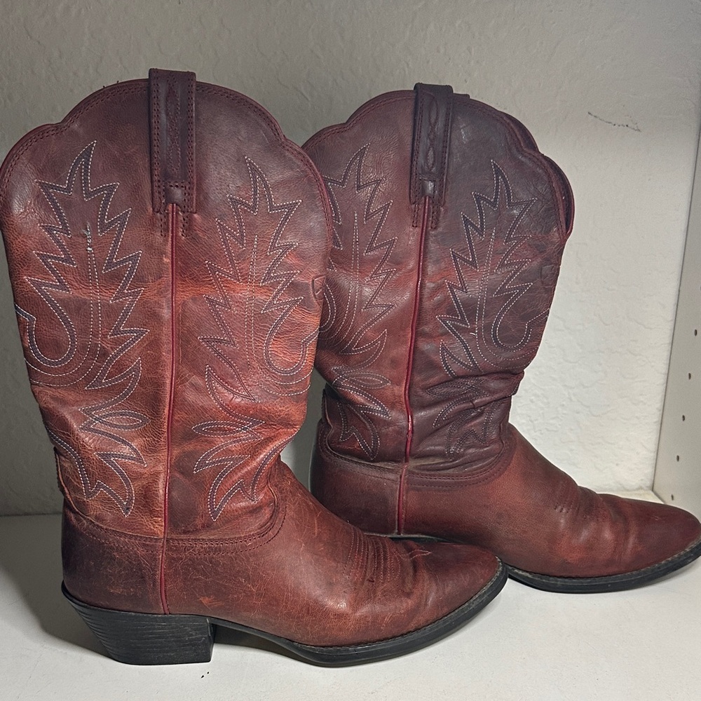 Ariat Billie Unbridled Red Leather Cowboy Boots Sz 6.5